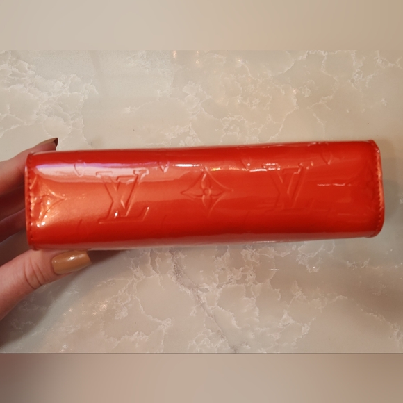 Louis Vuitton Vernis Leather Trousse Cosmetic Case bag Clutch Orange pochette - Picture 9 of 16
